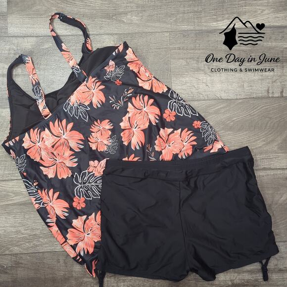 Yonique Plus Size Blouson Tankini Swimsuit Size XXL - Picture 5 of 5